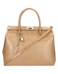 Federica Borsa a mano da donna Vera pelle 9106-FANGO TAUPE Chiara Ferretti