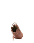 Borsa a secchiello unisex in vera pelle 100% cotone 4535-MARRONE Alessia Firenze