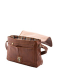 Borsa a mano unisex in vera pelle Made in Italy 4576-MARRONE Alessia Firenze