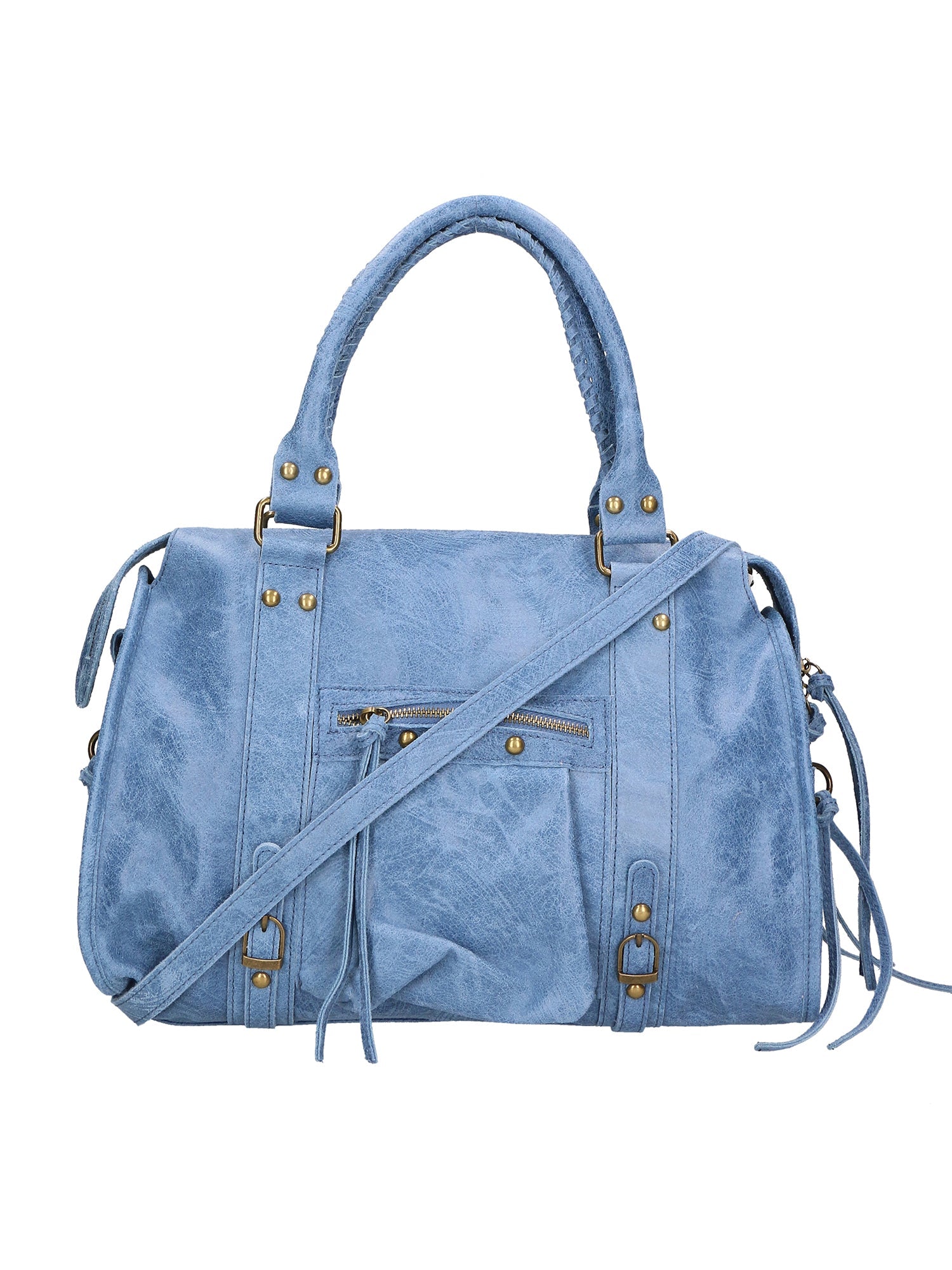 Elara Borsa a spalla da donna Vera pelle 06090-BLU JEANS Chiara Ferretti
