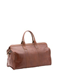 Borsa da viaggio unisex in vera pelle 100% cotone 4091-MARRONE Alessia Firenze