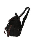 Micaela ZG3006-NERO BLACK Zaino unisex in canvas e vera pelle Chiara Ferretti