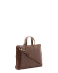 Borsa a mano unisex in vera pelle 100% cotone 4453-TESTA DI MORO Alessia Firenze