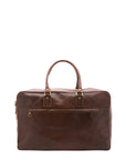 Borsa da viaggio unisex vera pelle 100% cotone 4562-TESTA DI MORO Alessia Firenze