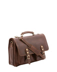 Borsa a mano unisex vera pelle Made in Italy 4015-TESTA DI MORO Alessia Firenze