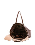 Borsa da viaggio unisex in vera pelle 100% cotone 4066-TESTA DI MORO Alessia Firenze