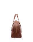 Borsa da viaggio unisex in vera pelle 100% cotone 4589-MARRONE Alessia Firenze