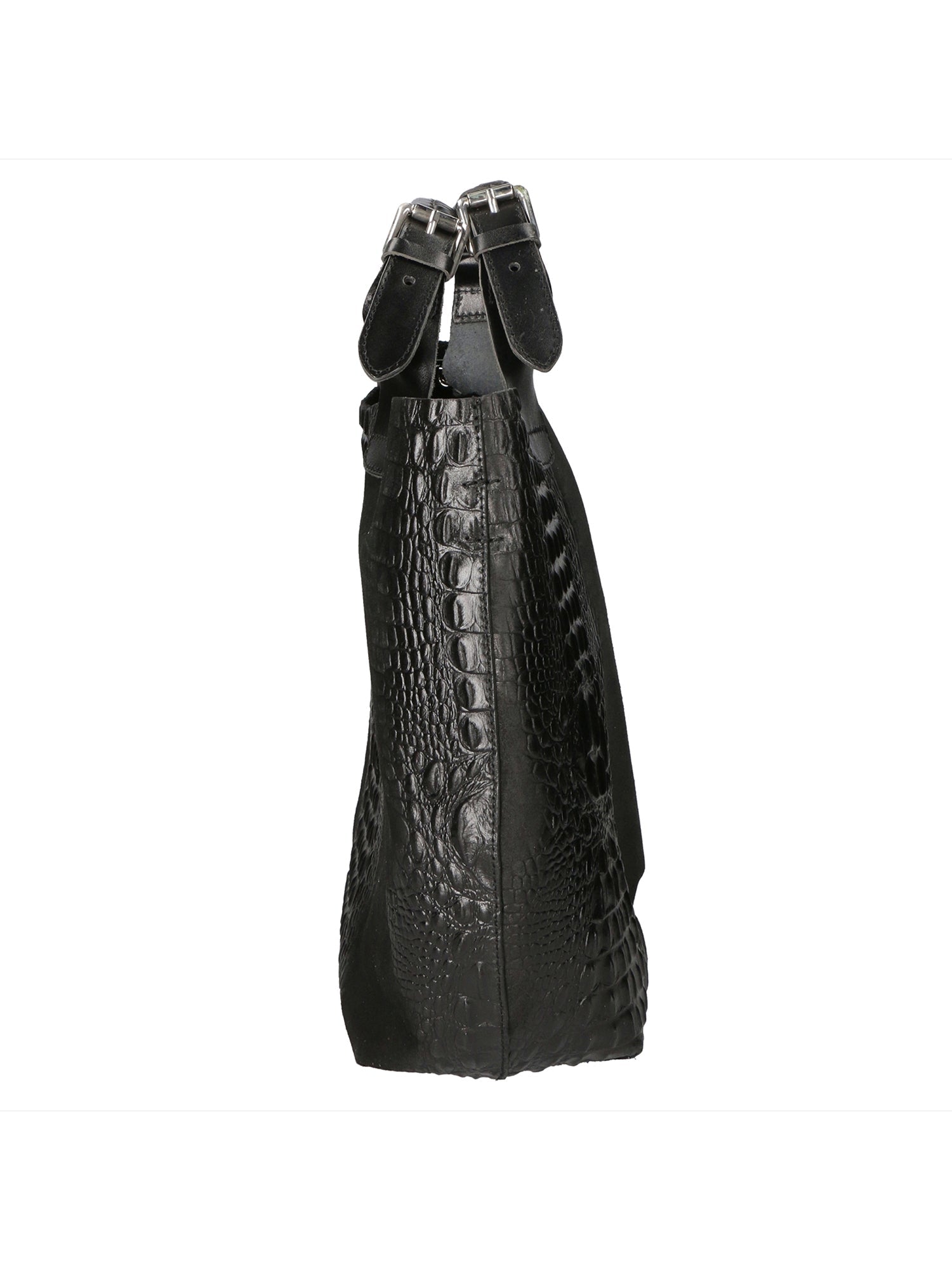 Eufemia Borsa a spalla da donna Pelle Croco Stampata 9007 1-NERO Chiara Ferretti