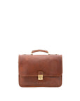 Borsa a mano unisex in vera pelle Made in Italy 4017-MARRONE Alessia Firenze