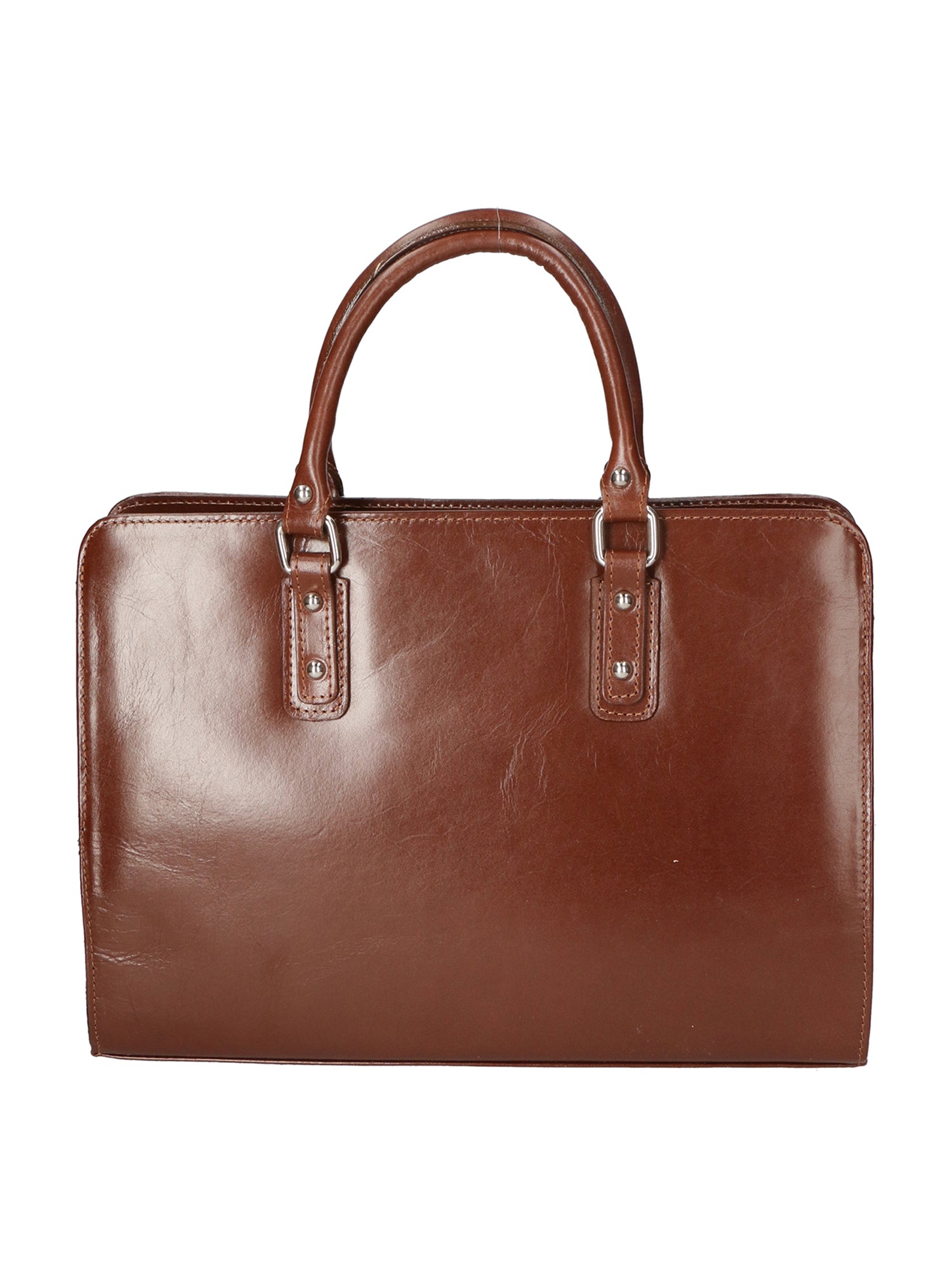 Fabrizia Borsa a mano da donna Vera pelle 9047-MARRONE BROWN Chiara Ferretti