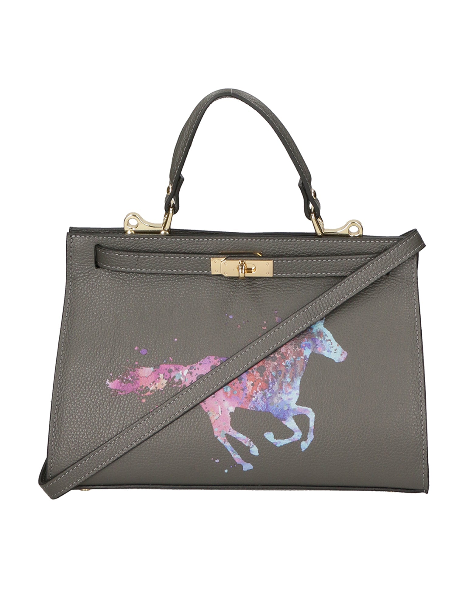 Nina Borsa a mano da donna 100% pelle 04263-D27 GRIGIO SCURO DARK GREY Chiara Ferretti