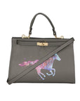 Nina Borsa a mano da donna 100% pelle 04263-D27 GRIGIO SCURO DARK GREY Chiara Ferretti