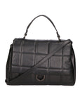 Lila Damenhandtasche aus echtem Leder, hergestellt in Italien, 17 x 28 x 7 cm