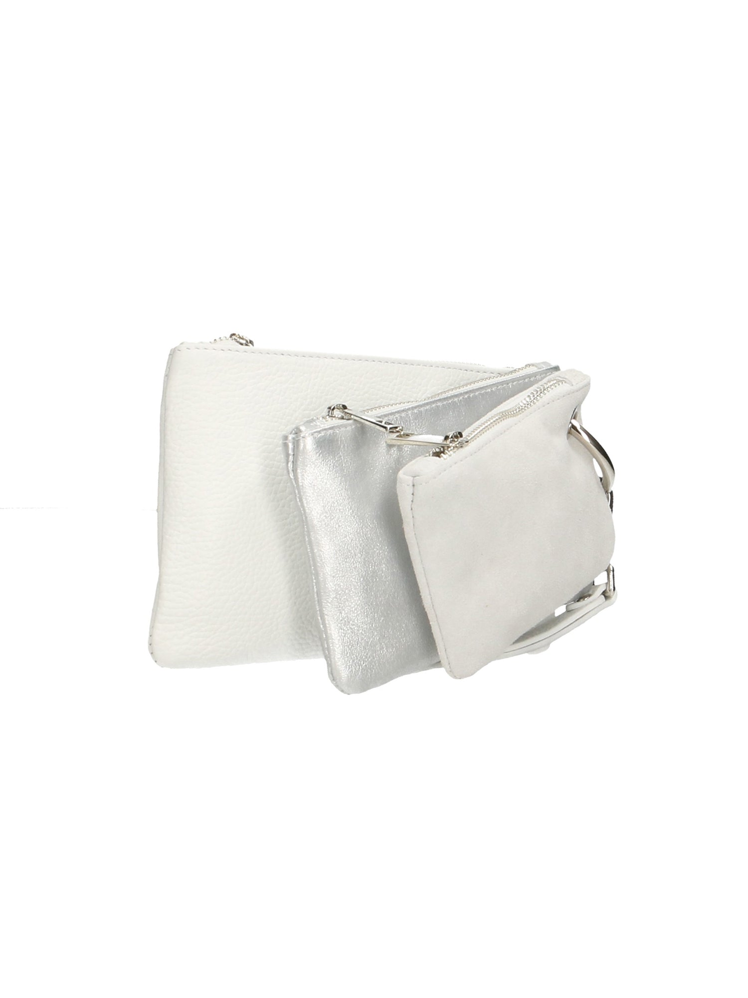 Luna Borsa a tracolla da donna Vera pelle 189034-BIANCO+ARGENTO Chiara Ferretti