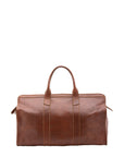 Borsa da viaggio unisex in vera pelle 100% cotone 4091-MARRONE Alessia Firenze