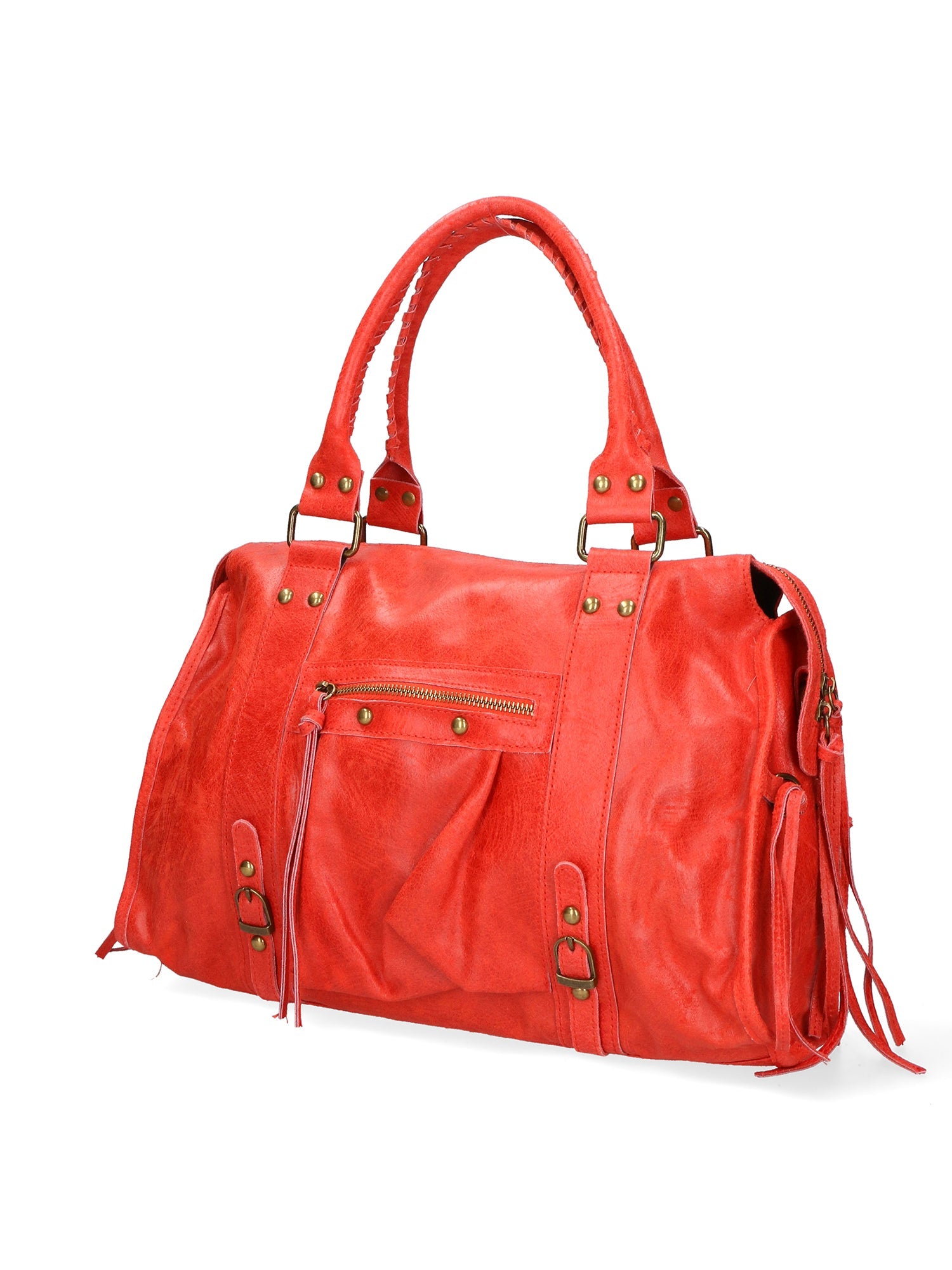 Elara Borsa a spalla da donna Vera pelle 06090-ROSSO MEDIO Chiara Ferretti