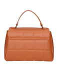 Lila Damenhandtasche aus echtem Leder, hergestellt in Italien, 17 x 28 x 7 cm