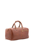 Borsa da viaggio unisex in vera pelle 100% cotone 4311-MARRONE Alessia Firenze