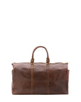 Borsa da viaggio unisex vera pelle 100% cotone 4546-TESTA DI MORO Alessia Firenze