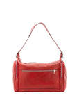 Borsa da viaggio unisex in vera pelle 100% cotone 4037-ROSSO Alessia Firenze