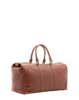 Borsa da viaggio unisex vera pelle 100% cotone 4546-MARRONE Alessia Firenze