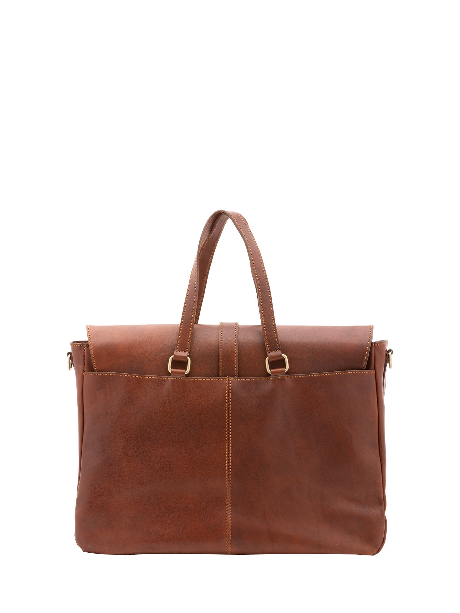 Borsa da viaggio unisex in vera pelle 100% cotone 4066-MARRONE Alessia Firenze