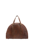 Borsa da viaggio unisex in vera pelle 100% cotone 4589-TESTA DI MORO Alessia Firenze