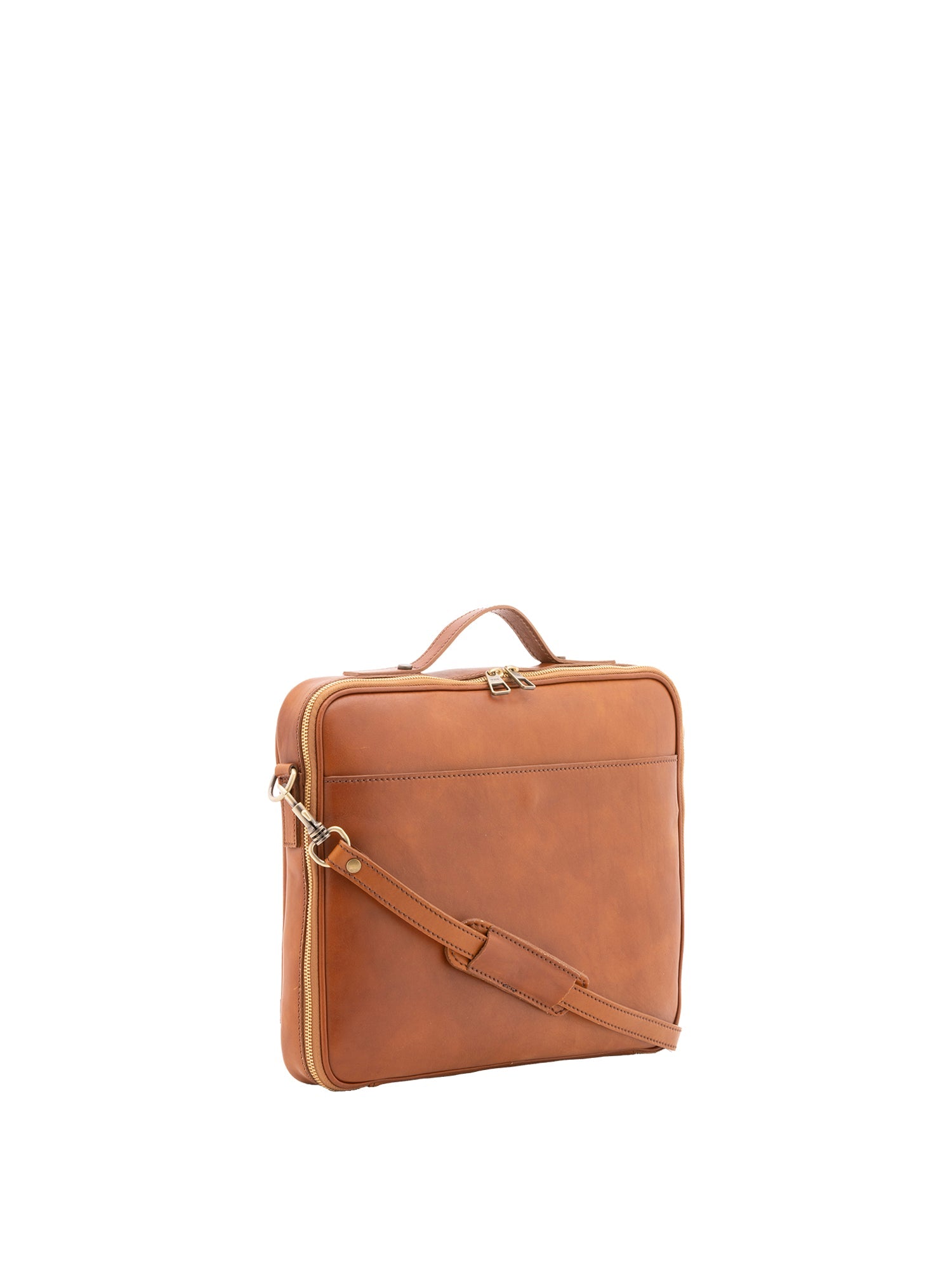 Borsa a mano unisex in vera pelle Made in Italy 4542-MIELE Alessia Firenze