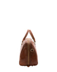 Borsa da viaggio unisex in vera pelle 100% cotone 4040-MARRONE Alessia Firenze