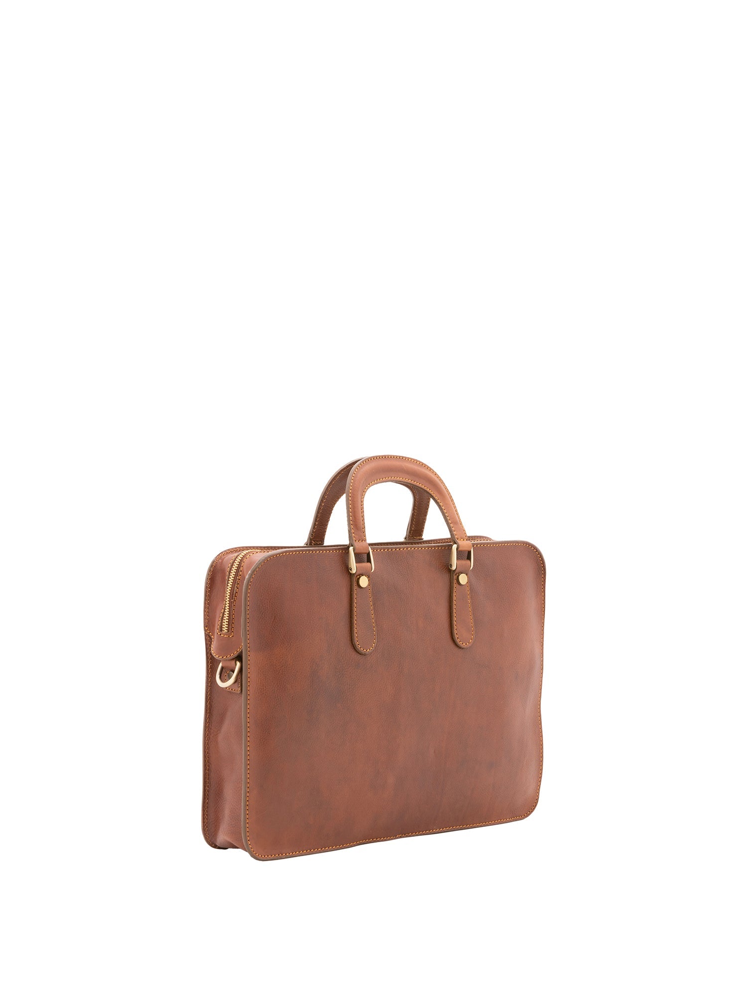 Borsa a mano unisex in vera pelle Made in Italy 4410-MARRONE Alessia Firenze