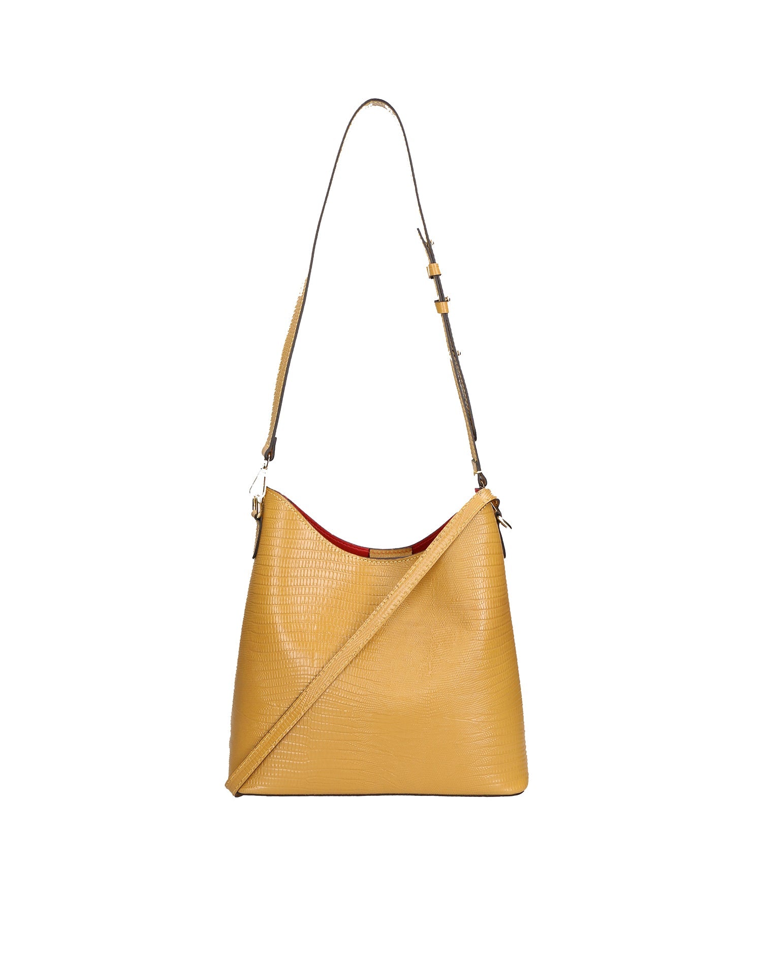 Carmine Borsa a spalla da donna Vera pelle 05442-LU36 SENAPE Chiara Ferretti