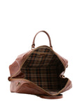 Borsa da viaggio unisex vera pelle 100% cotone 4038-MARRONE Alessia Firenze