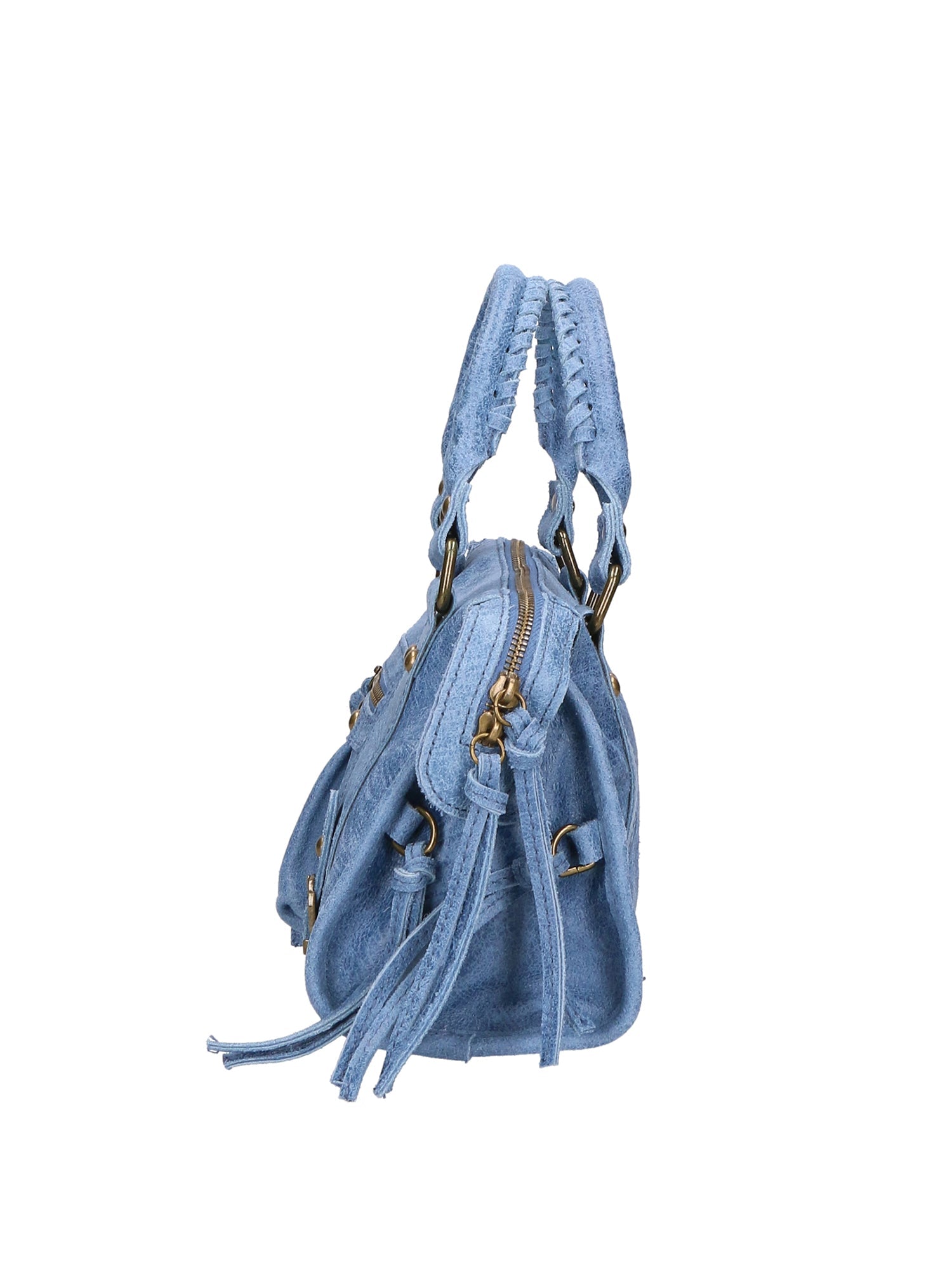 Erisia Borsa a spalla da donna Vera pelle 06091-BLU JEANS Chiara Ferretti
