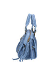 Erisia Borsa a spalla da donna Vera pelle 06091-BLU JEANS Chiara Ferretti