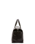 Borsa da viaggio unisex vera pelle 100% cotone 4546-NERO Alessia Firenze