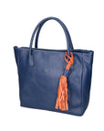 Verdiana Borsa a mano da donna Vera Pelle 06505-D24 BLU JEANS Chiara Ferretti
