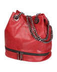 Cora Borsa a spalla da donna Vera pelle 1131-ROSSO SCURO Chiara Ferretti