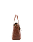 Borsa da viaggio unisex in vera pelle 100% cotone 4066-MARRONE Alessia Firenze