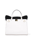 Arancia Borsa a mano da donna 100% pelle 8969-BIANCO+NERO Chiara Ferretti