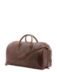 Borsa da viaggio unisex vera pelle 100% cotone 4038-TESTA DI MORO Alessia Firenze