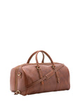 Borsa da viaggio unisex in vera pelle 100% cotone 4514-MARRONE Alessia Firenze