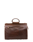 Borsa da viaggio unisex in vera pelle 100% cotone 4563-TESTA DI MORO Alessia Firenze