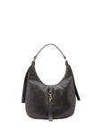 Borsa a spalla da donna 100% vera pelle 4607-NERO Alessia Firenze