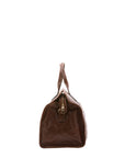 Borsa da viaggio unisex in vera pelle 100% cotone 4091-TESTA DI MORO Alessia Firenze
