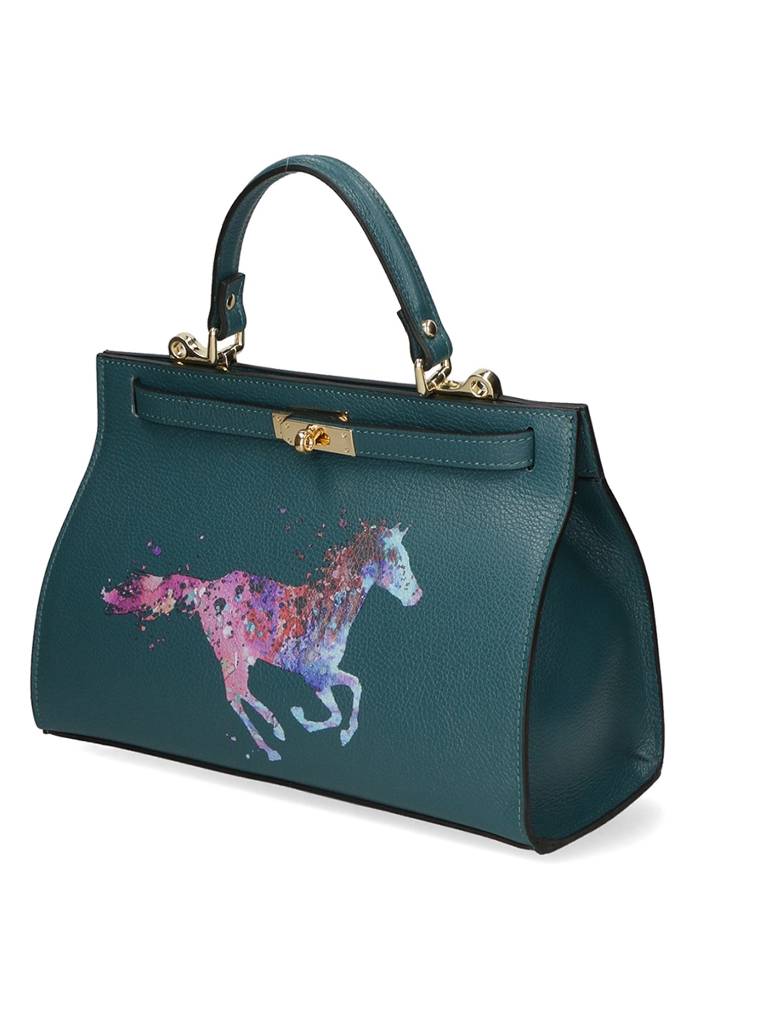 Nina Borsa a mano da donna 100% pelle 04263-D33 PETROLIO Chiara Ferretti