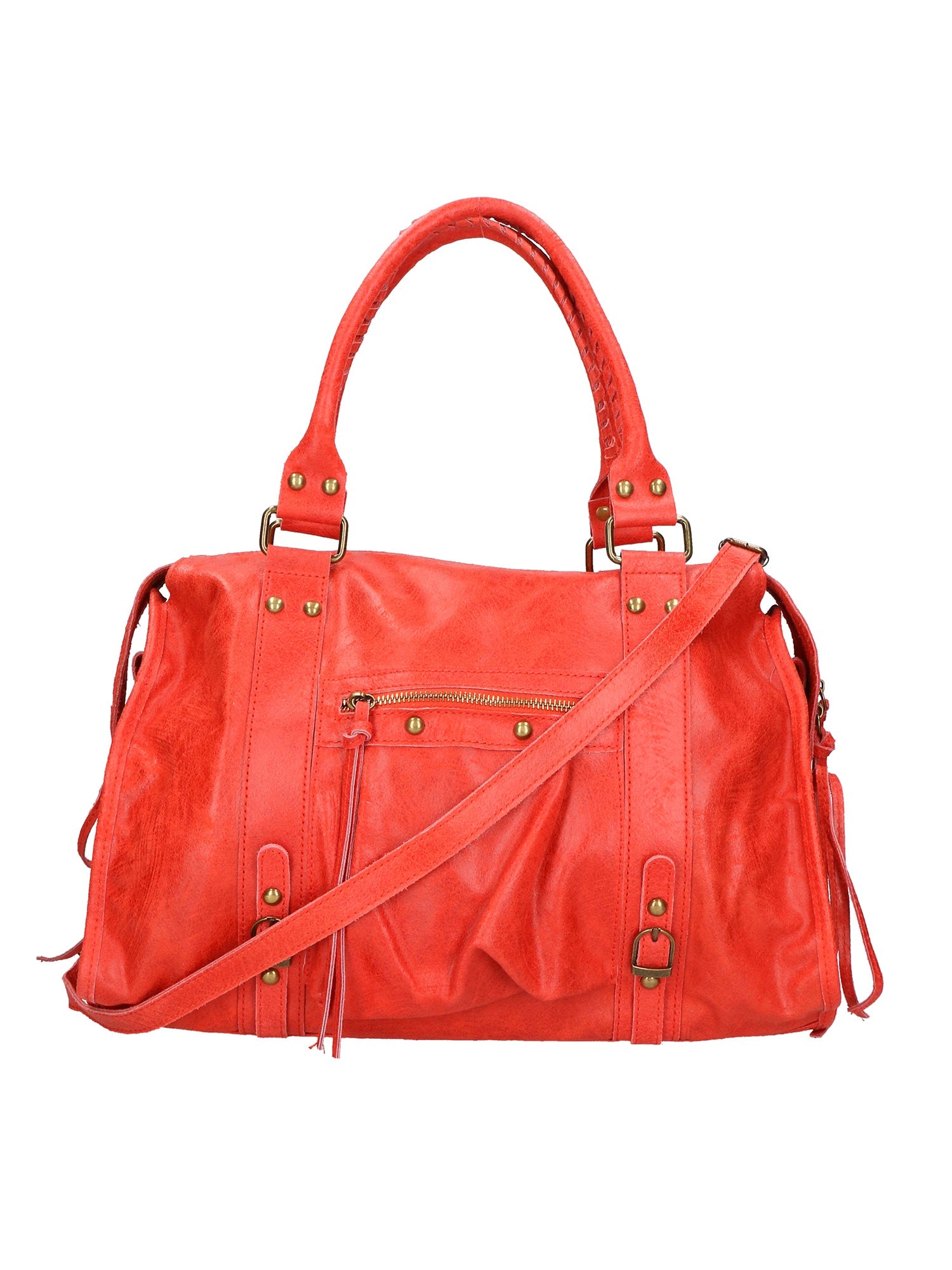 Elara Borsa a spalla da donna Vera pelle 06090-ROSSO MEDIO Chiara Ferretti