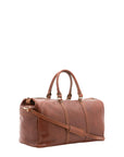 Borsa da viaggio unisex vera pelle 100% cotone 4546-MARRONE Alessia Firenze