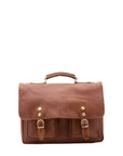 Borsa a mano unisex vera pelle Made in Italy 4015-MARRONE Alessia Firenze