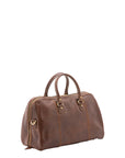 Borsa da viaggio unisex in vera pelle 100% cotone 4040-TESTA DI MORO Alessia Firenze