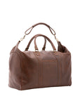 Borsa da viaggio unisex in vera pelle 100% cotone 4046-TESTA DI MORO Alessia Firenze